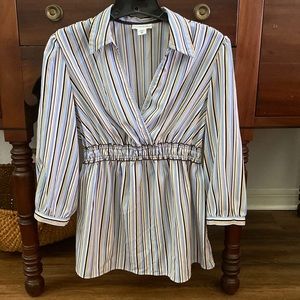 Blue & Khaki Motherhood Maternity Work Shirt Size M